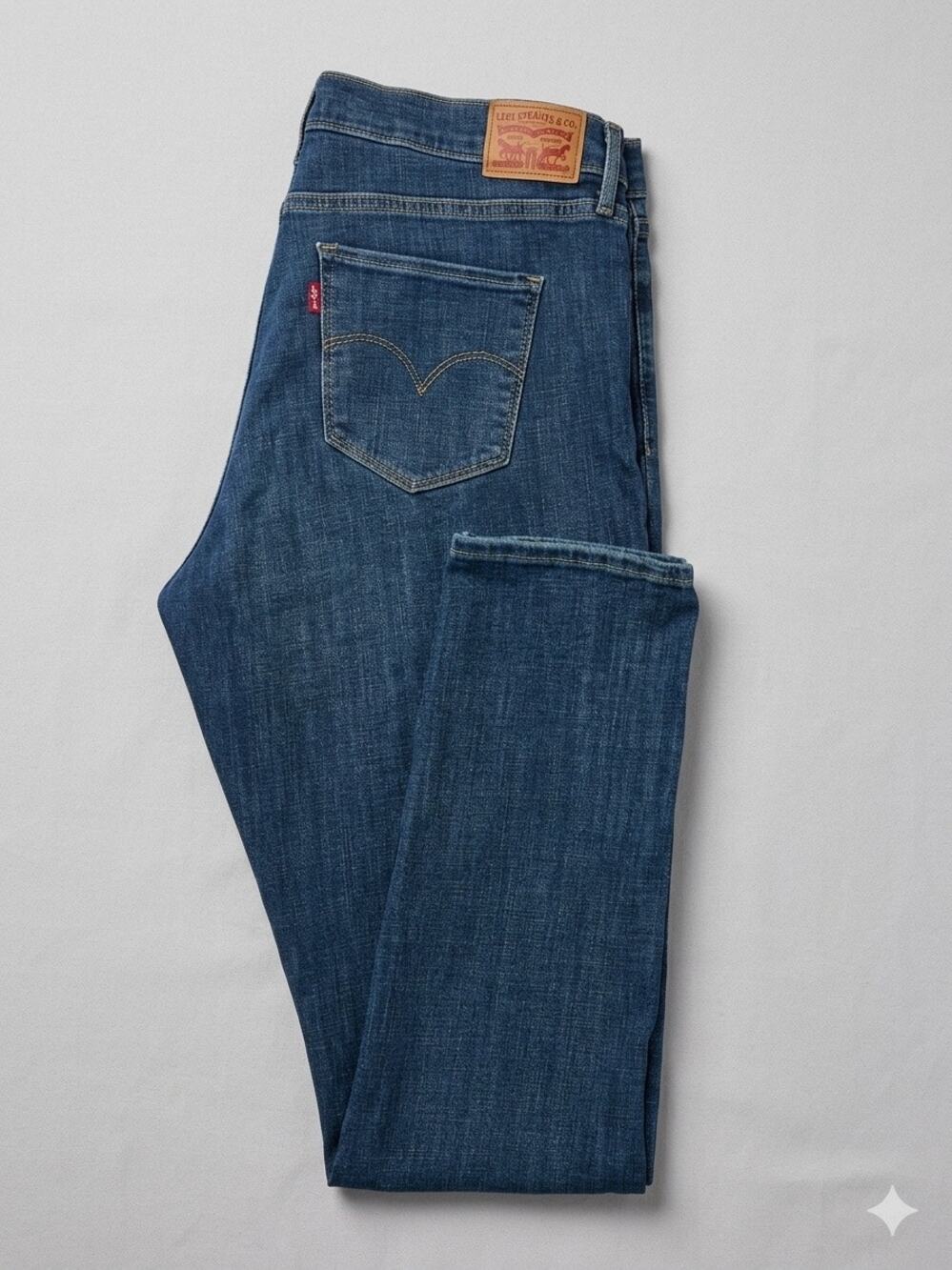 Levi's Indigo Blue Skinny Stretch Denim Jeans Women's W33 L32 Medium Wash